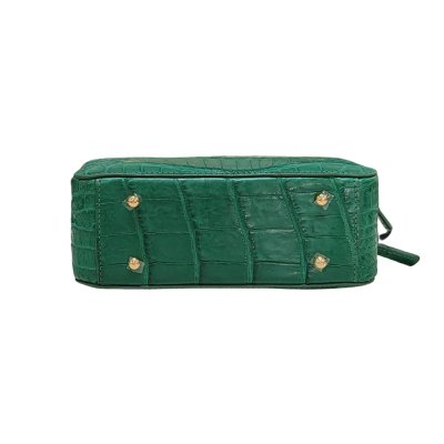 CROCODILE BELLY LEATHER TOP HANDLE CROSS-BODY BAG : CLB0707SR