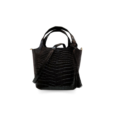 CROCODILE BELLY LEATHER HANDBAG FLUFFY BAG : CLB0714SY