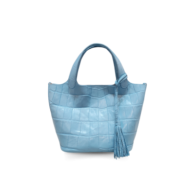 CROCODILE BELLY LEATHER HANDBAG FLUFFY BAG : CLB0714SY