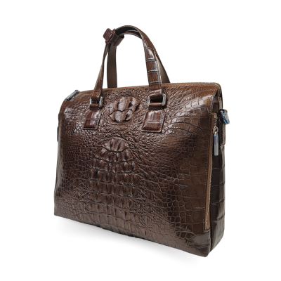CMB0191HMX : CROCODILE HORNBACK LEATHER BRIEFCASE BUSINESS BAG