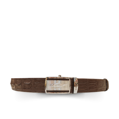 CMBT004B-1.5 : CROCODILE BACK LEATHER MEN BELT
