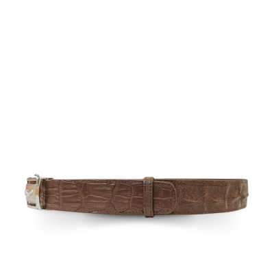 CMBT004B-1.5 : CROCODILE BACK LEATHER MEN BELT