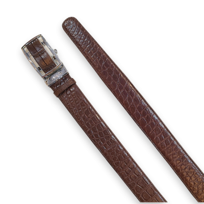 CMBT005SS-1.5 : CROCODILE BELLY LEATHER MEN BELT 1.5 INCHES