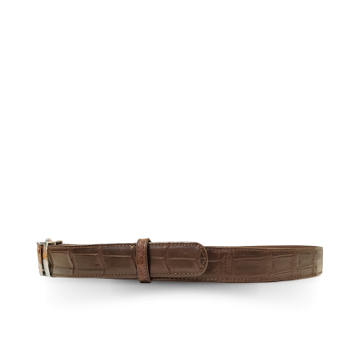 CMBT006S-1.3 : CROCODILE BELLY LEATHER MEN BELT 1.3 INCHES