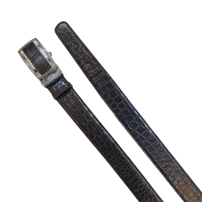 CROCODILE BELLY LEATHER BELT : CMBT028S15
