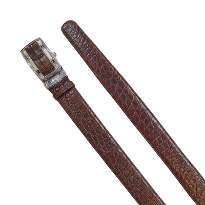 CROCODILE BELLY LEATHER BELT : CMBT028S15