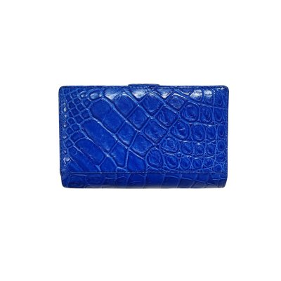 CROCODILE BELLY LEG LEATHER SHORT BI-FOLD & ZIPPED WALLET : CW0122LSลิ้นR