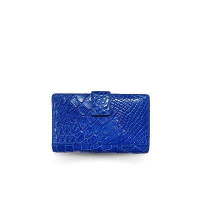 CROCODILE BELLY LEG LEATHER SHORT BI-FOLD & ZIPPED WALLET : CW0122LSSNBR