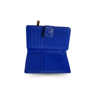 CROCODILE BELLY LEG LEATHER SHORT BI-FOLD & ZIPPED WALLET : CW0122LSSNBR