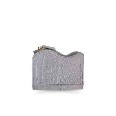 CROCODILE LEATHER SHORT BI-FOLD & ZIPPED WALLET : CW0122SLS1R