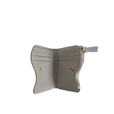 CROCODILE LEATHER SHORT BI-FOLD & ZIPPED WALLET : CW0122SLS1R