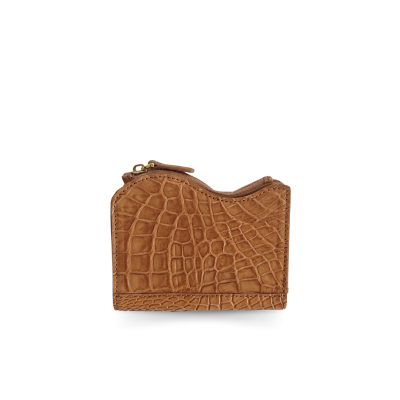 CROCODILE LEATHER SHORT BI-FOLD & ZIPPED WALLET : CW0122SLS1R