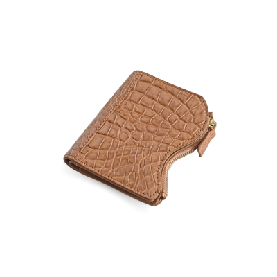 CROCODILE LEATHER SHORT BI-FOLD & ZIPPED WALLET : CW0122SLS1R