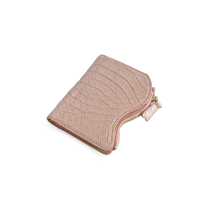 CROCODILE LEATHER SHORT BI-FOLD & ZIPPED WALLET : CW0122SLS1R