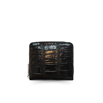 CW0122SSAY : CROCODILE BELLY LEATHER SHORT BI-FOLD & ZIPPED WALLET