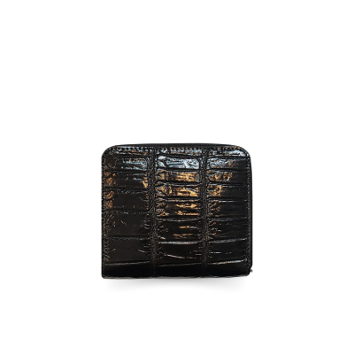CW0122SSAY : CROCODILE BELLY LEATHER SHORT BI-FOLD & ZIPPED WALLET