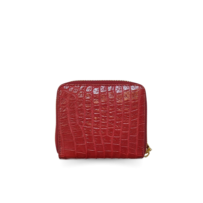 CW0122SSAY : CROCODILE BELLY LEATHER SHORT BI-FOLD & ZIPPED WALLET