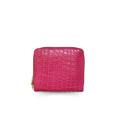 CW0122SSAY : CROCODILE BELLY LEATHER SHORT BI-FOLD & ZIPPED WALLET