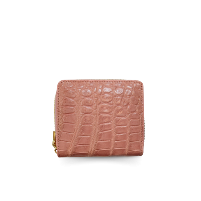 CW0122SSAY : CROCODILE BELLY LEATHER SHORT BI-FOLD & ZIPPED WALLET