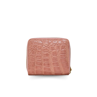 CW0122SSAY : CROCODILE BELLY LEATHER SHORT BI-FOLD & ZIPPED WALLET