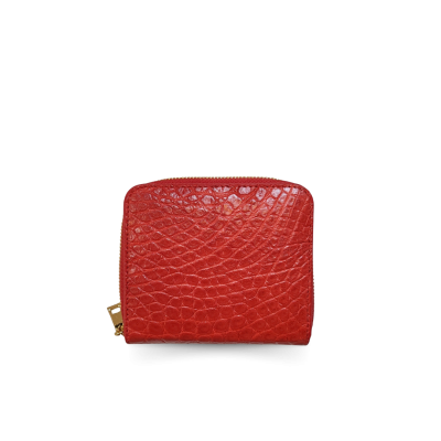 CW0122SSAY : CROCODILE BELLY LEATHER SHORT BI-FOLD & ZIPPED WALLET