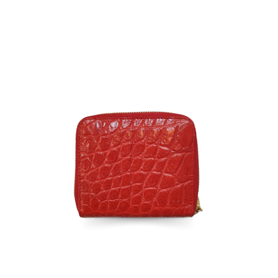 CW0122SSAY : CROCODILE BELLY LEATHER SHORT BI-FOLD & ZIPPED WALLET