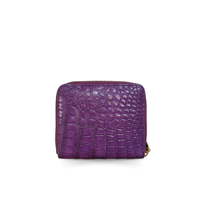 CW0122SSAY : CROCODILE BELLY LEATHER SHORT BI-FOLD & ZIPPED WALLET