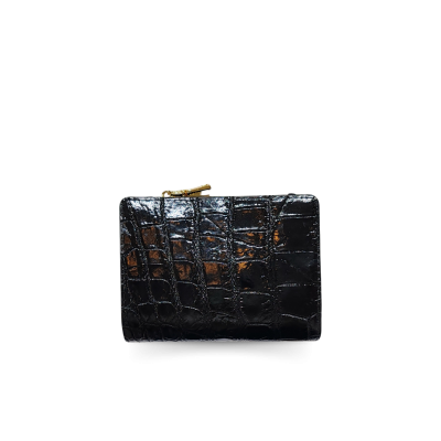 CROCODILE BELLY LEATHER SHORT BI-FOLD & ZIPPED WALLET : CW0122SSHKAY