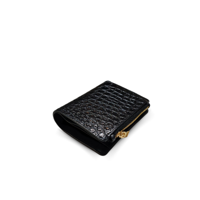 CROCODILE BELLY LEATHER SHORT BI-FOLD & ZIPPED WALLET : CW0122SSHKAY