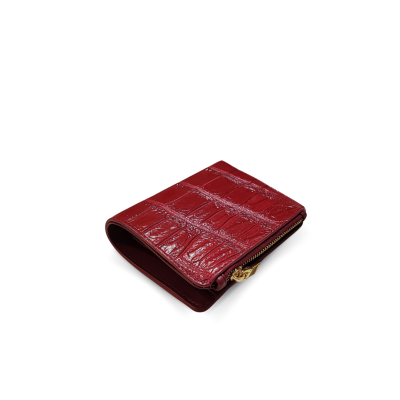 CROCODILE BELLY LEATHER SHORT BI-FOLD & ZIPPED WALLET : CW0122SSHKAY