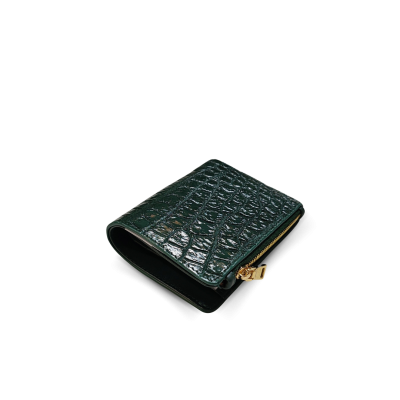 CROCODILE BELLY LEATHER SHORT BI-FOLD & ZIPPED WALLET : CW0122SSHKAY