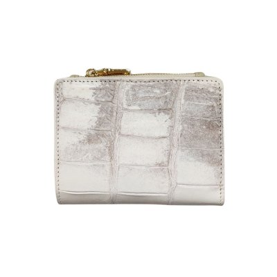 CROCODILE BELLY LEATHER SHORT BI-FOLD & ZIPPED WALLET : CW0122SSHKAY