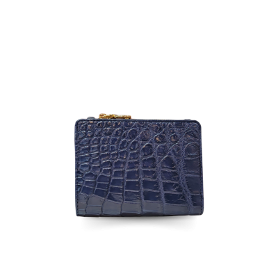 CW0122SSHKAY : CROCODILE BELLY LEATHER SHORT BI-FOLD & ZIPPED WALLET