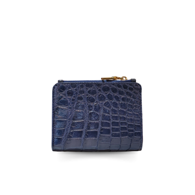 CW0122SSHKAY : CROCODILE BELLY LEATHER SHORT BI-FOLD & ZIPPED WALLET