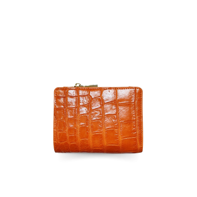 CROCODILE BELLY LEATHER SHORT BI-FOLD & ZIPPED WALLET : CW0122SSHKAY