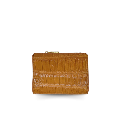 CW0122SSHKAY : CROCODILE BELLY LEATHER SHORT BI-FOLD & ZIPPED WALLET
