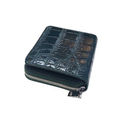 CROCODILE BELLY LEATHER SHORT BI-FOLD & ZIPPED WALLET : CW0122SSAY