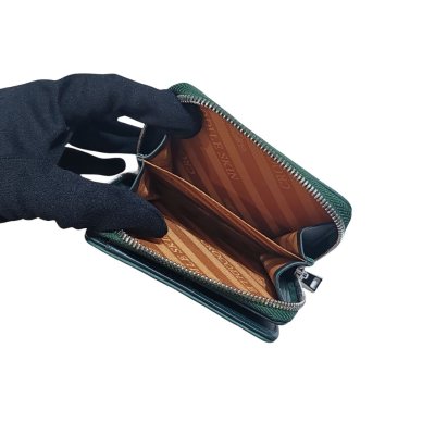 CROCODILE BELLY LEATHER SHORT BI-FOLD & ZIPPED WALLET : CW0122SSAY