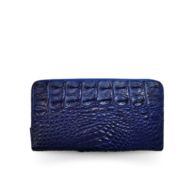 C-W01BL-L : CROCODILE BACK LEG LEATHER LONG LARGE ZIPPED WALLET