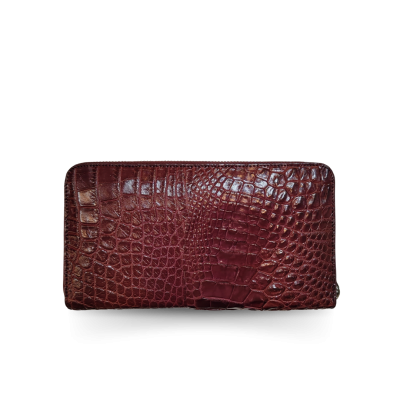 C-W01BL-L : CROCODILE BACK LEG LEATHER LONG LARGE ZIPPED WALLET