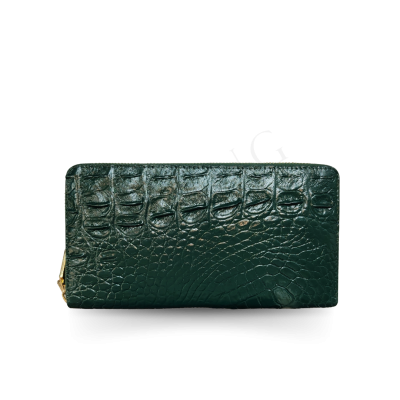 C-W01BL-L : CROCODILE BACK LEG LEATHER LONG LARGE ZIPPED WALLET