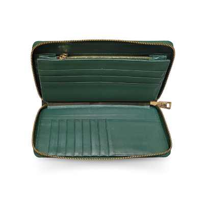 C-W01BL-L : CROCODILE BACK LEG LEATHER LONG LARGE ZIPPED WALLET