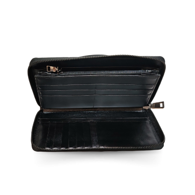 CW01BS-L : CROCODILE BACK BELLY LEATHER LONG LARGE ZIPPED WALLET