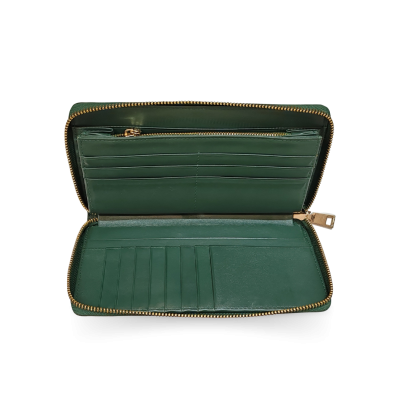 CW01BS-L : CROCODILE BACK BELLY LEATHER LONG LARGE ZIPPED WALLET
