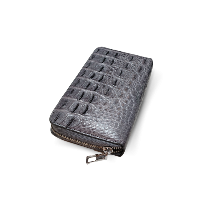 CW01BS-L : CROCODILE BACK BELLY LEATHER LONG LARGE ZIPPED WALLET