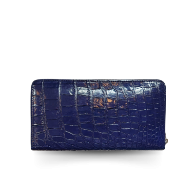 CW01BS-L : CROCODILE BACK BELLY LEATHER LONG LARGE ZIPPED WALLET