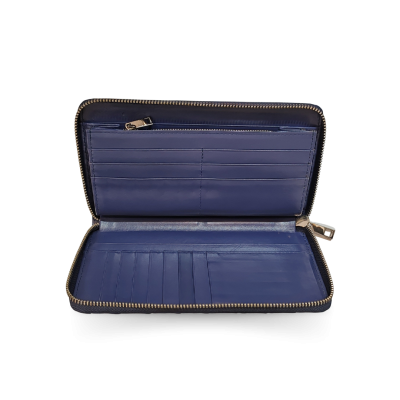 CW01BS-L : CROCODILE BACK BELLY LEATHER LONG LARGE ZIPPED WALLET