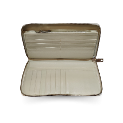 CW01BS-L : CROCODILE BACK BELLY LEATHER LONG LARGE ZIPPED WALLET