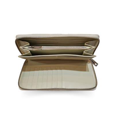 CW01BS-L : CROCODILE BACK BELLY LEATHER LONG LARGE ZIPPED WALLET