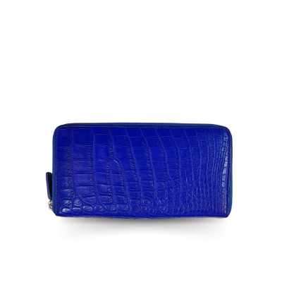 CROCODILE BACK BELLY LEATHER LONG MEDIUM ZIPPED WALLET : CW01BSMAY